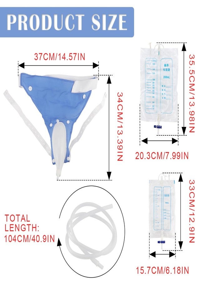 LCJAOF Urine Collection Bag for Men Silicone Ventilated Urine Collector Reusable Urine Bag Collector External Catheter for Elderly Urinary Incontinence Bedridden Patients - Image 2